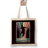 Handball Player Handballer Ball Sports Team Court Game Coach Bez Çanta Uzun Saplı - Açık Bej - 40 X 40