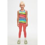 Handdrawn Stripe Kız Çocuk Desenli Kolsuz Tişört - Gökkuşağı - 11 Yaş