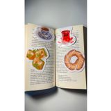 Handeto Kraft 4'lü Çoklu Mıknatıslı Kitap Ayracı Seti-simit Çay Baklava Ve Türk Kahvesi Temalı