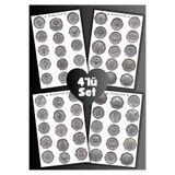 Handeto Kraft 4'lü Mum Mühür Görünümlü Gümüş Desen Sticker Seti Bullet Journal Scrapbook Paketleme Davetiye
