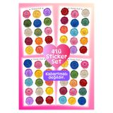 Handeto Kraft 4'lü Mum Mühür Görünümlü Renkli Desen Sticker Seti Bullet Journal Scrapbook Paketleme Davetiye