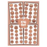 Handeto Kraft 4'lü Mum Mühür Görünümlü Rose Gold Desen Sticker Seti Bullet Journal Scrapbook Paketleme Davetiye