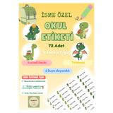 Handeto Kraft 72 Adet Dinozor Temalı Kişiye Özel Okul Etiketi İsim Yazılabilen Etiket Kalem Defter İsimli Etiket