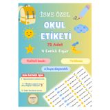 Handeto Kraft 72 Adet Güneş Temalı Kişiye Özel Okul Etiketi İsim Yazılabilen Etiket Kalem Defter İsimli Etiket