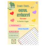 Handeto Kraft 72 Adet Kalp Temalı Kişiye Özel Okul Etiketi İsim Yazılabilen Etiket Kalem Defter İsimli Etiket