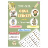 Handeto Kraft 72 Adet Safari Temalı Kişiye Özel Okul Etiketi İsim Yazılabilen Etiket Kalem Defter İsimli Etiket n2