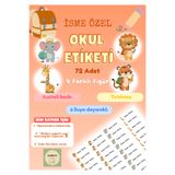Handeto Kraft 72 Adet Safari Temalı Kişiye Özel Okul Etiketi İsim Yazılabilen Etiket Kalem Defter İsimli Etiket