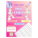 Handeto Kraft 72 Adet Unicorn Temalı Kişiye Özel Okul Etiketi İsim Yazılabilen Etiket Kalem Defter İsimli Etiket