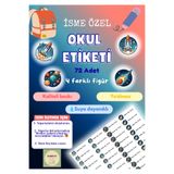 Handeto Kraft 72 Adet Uzay Temalı Kişiye Özel Okul Etiketi İsim Yazılabilen Etiket Kalem Defter İsimli Etiket 2