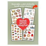 Handeto Kraft Kendi Setini Oluştur 4'lü Sticker Seti Kişiye Özel Sticker Çıkartma, Scrapbook, BuJo Etiket, Ajanda