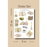 Handeto Kraft Kitap Sticker Seti Çıkartma, Scrapbook, Bullet Journal Sticker, Ajanda Sticker, Etiket, Stikır