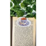 Handeto Kraft Türk Kahvesi Mıknatıslı Kitap Ayracı, Çini Desenli Magnetli Kitap Ayracı,