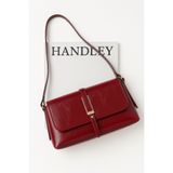 Handley Lüks Toka Detaylı Parlak Deri Omuz & El Çantası