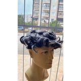 Handmade %100INSAN Sacı Protez Saç 6X10CM Ölçü %30 Beyazlı Model - Siyah