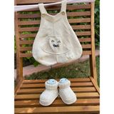 Handmade by Sevgi El Örgüsü Bebek Tulum ve Patik Seti - 1 - 9 Ay - Bej