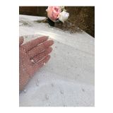 Handmade Glitterli Tül Dantel Kumaş İşlemeli İnciler ile Abiye Giyim için, gümüş parıltılı Tül