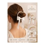 Handmade İnci lastikli fiyonk toka