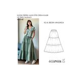 Handmade Kadın Fırfırlı Maxi Etek Kalıbı ve Dikim Talimatı KOD:48 , XS-XL