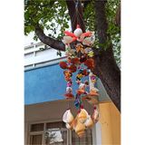Handmade Özel Tasarım Deniz Kabuğu Rüzgar Çanı - Orange Küçük Yıldız Serisi - Dekoratif Hediyelik S-110