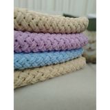 Handmade Puffybebek Battaniyesi - Ekru - Mor