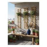 HandMadeCorner Doğal Ahşap Duvar Saksı Askısı 3'lü Set - Sarmaşık ve Çiçek Askılığı - Balkon Dekorasyonu - Saksılık