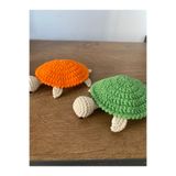 HANDORA_TR Amigurumi kaplumbağa bardak altlığı TURUNCU el yapımı