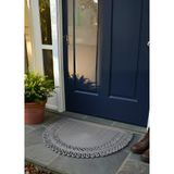 HANDWOVEN JÜT KAPI ÖNÜ KARŞILAMA PASPASI MODERİN TASARIM HASIR EL İŞİ ÇİFT TARAFLI PASPAS EV OFİS KARAVAN TEKNE İÇİN UYUMLU DÖRT MEVSİM DAYANIKLI (GRİ, 35 X 55 CM)