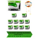 Handy 10’lu Set Şeffaf Poşet Eldiven - 1000 Adet Tek Kullanımlık Hijyenik Eldiven