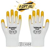 Handy HN-15 Nitril Kaplama İş Eldiveni Sanayi İnşaat Usta Eldiven 10/XL (6 ÇİFT)