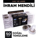 Handy Towel Ihram Için Doğal Temizleme Mendili, Hac - Umre Alkolsüz ve Kokusuz Helal Mendil 50 Adet