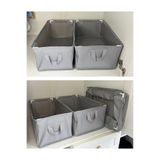 Handyol 1 Adet 45x30x20 Çelik Çerçeveli Katlanabilir Dolap İçi Raf Düzenleyici Saklama Kutusu Organizer