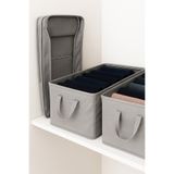 Handyol 4 Adet Çelik Çerçeveli Katlanabilir Dolap İçi Raf Düzenleyici 45x25x20 Saklama Kutusu Organizer