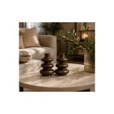 Handyol Taş Tozu Modern Dekoratif Vazo Seti 2'li | Minimalist Sehpa ve Kitaplık Dekoru