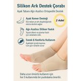 Hane Dostu 1 Çift 2 Adet Silikon Ark Destek Çorabı – Ayak Tabanı Ağrı Azaltıcı Ortopedik Destek