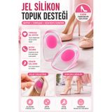 Hane Dostu 1 Çift Şeffaf Pembe Jel Silikon Topuk Desteği Kadın Ayakkabı İçi Topukluk Pedi