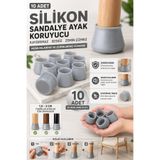 Hane Dostu 10 Adet Silikon Sandalye Ayak Koruyucu Kaydırmaz Mobilya Ayağı Kılıfı 19-30 mm