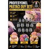 Hane Dostu 12'li Paslanmaz Çelik Pastacı Duy Seti Krema Süsleme Uçları Pasta Cupcake Dekorasyon