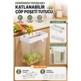 Hane Dostu 2 Set Kendinden Yapışkanlı Katlanabilir Çöp Poşeti Tutucu Dolap İçi Askılı Çöp Torbası Aparatı
