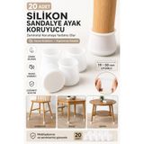 Hane Dostu 20 Adet Silikon Sandalye Ayak Koruyucu Kaydırmaz Mobilya Ayağı Kılıfı 19-30 mm