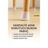 Hane Dostu 24 Sandalye Ayak Koruyucu Silikon Pabuç – Çizik Önleyici, Ses Azaltıcı, Kaymaz Ayak Koruma