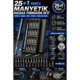 Hane Dostu 25+1 Parça Manyetik Hassas Tornavida Seti Telefon Saat Laptop Elektronik Tamir Kiti