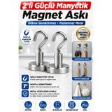 Hane Dostu 2'li Güçlü Manyetik Askı Mutfak Banyo İçin Delme Gerektirmeyen Paslanmaz Metal Magnet Kanca
