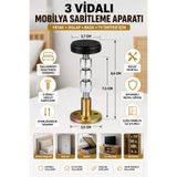 Hane Dostu 3 Vidalı Mobilya Sabitleme Aparatı Ayarlanabilir Yatak Başlığı Dolap Duvar Sabitleyici
