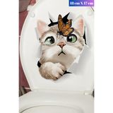 Hane Dostu 3D Sevimli Kedi Kelebek Tasarım Klozet Kapağı Kaplama Stickeri