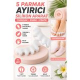 Hane Dostu 5 Parmak Ayırıcı Silikon Aparat 1 Çift Yumuşak Esnek Geçmeli Ayak Parmak Ayırıcı Beyaz