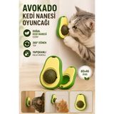 Hane Dostu Avokado Model Yapışkanlı Kedi Nanesi Oyuncağı Duvara Monte Döner Kedi Oyuncağı 60×46 mm