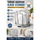 Hane Dostu Ayarlanabilir Tabak Bardak Kase Standı – Bulaşık Kurutma ve Mutfak Düzenleyici Organizatör 15 cm