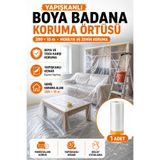 Hane Dostu Boya Badana Eşya Koruma Yapışkanlı Hışır Örtü 280 x 15 m Mobilya Zemin Koruma Naylonu