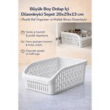 Hane Dostu Büyük Boy Dolap İçi Düzenleyici Sepet – Plastik Raf Organizer ve Mutfak Banyo Düzenleyici