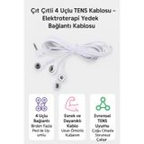 Hane Dostu Çıt Çıtlı 4 Uçlu TENS Kablosu – Elektroterapi Yedek Bağlantı Kablosu